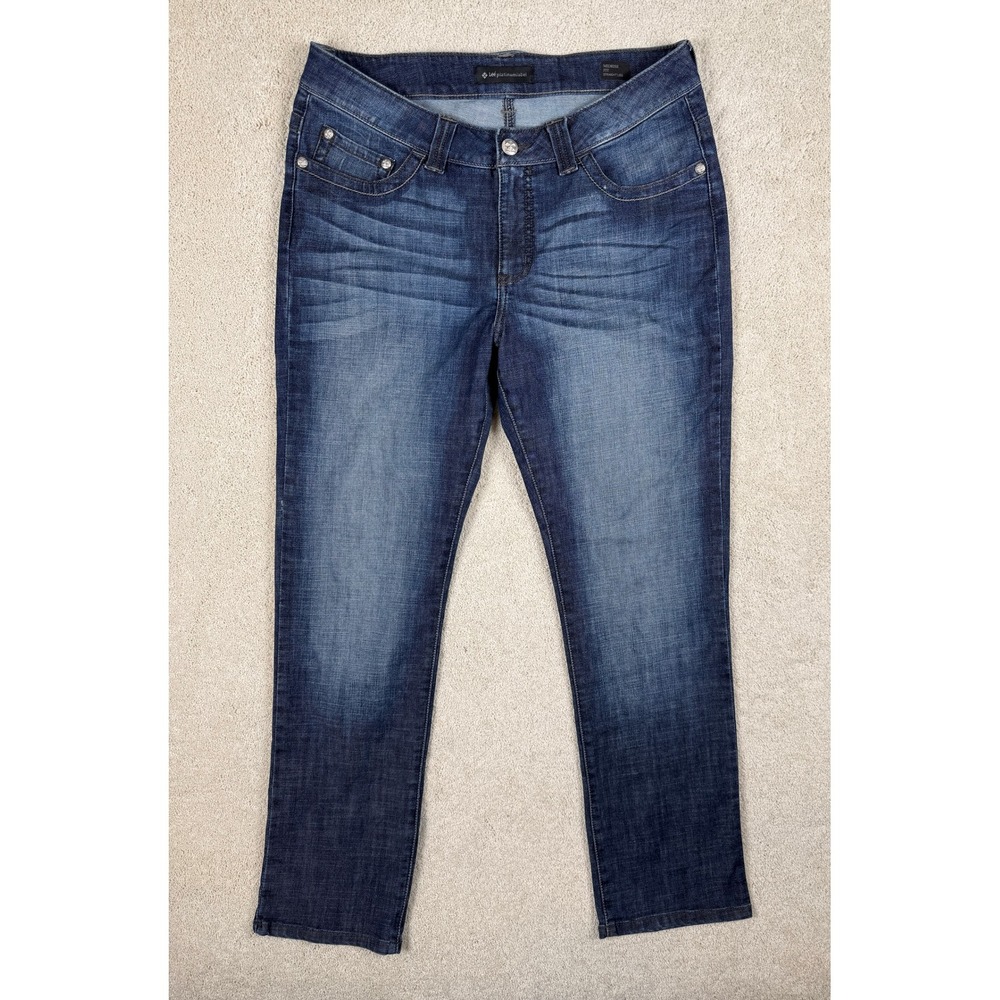 LEE PLATINUM LABEL Women's Mid Rise Sz 14 (33x31) Straight Leg Blue Jeans #1538